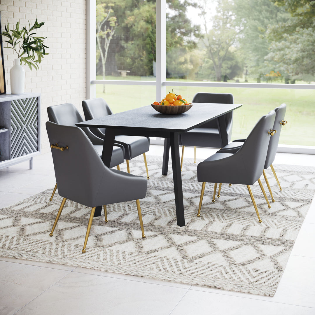 Zuo Maxine Dining Chair Gray & Gold