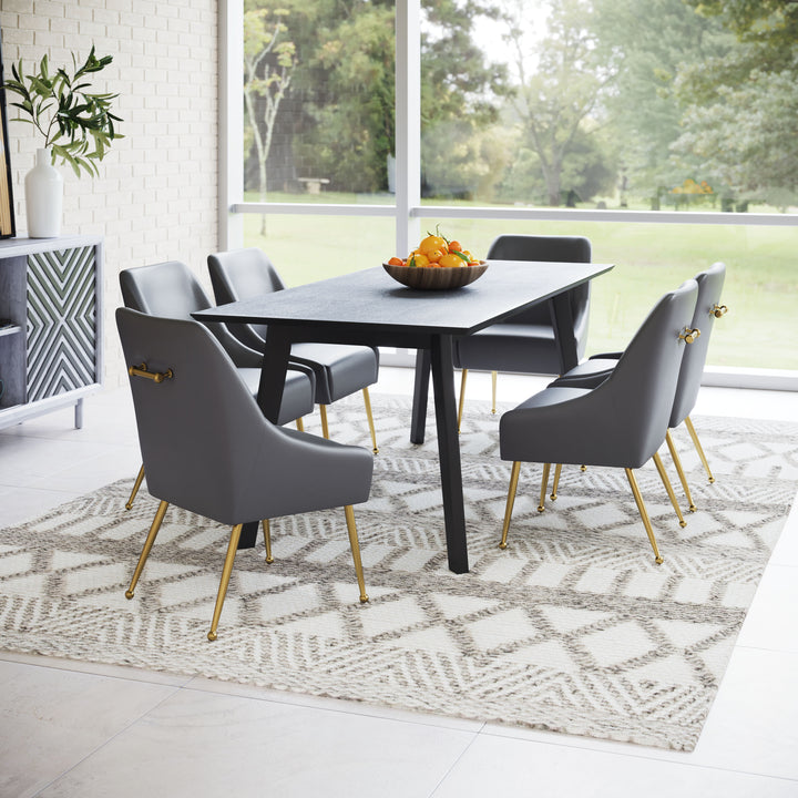 Zuo Maxine Dining Chair Gray & Gold