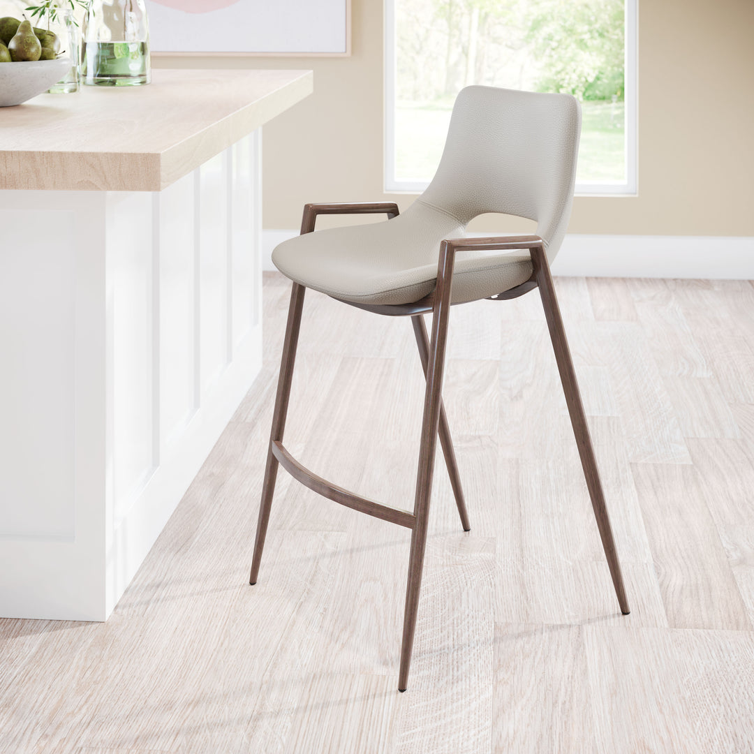 Zuo Desi Counter Stool (Set of 2) Beige & Walnut
