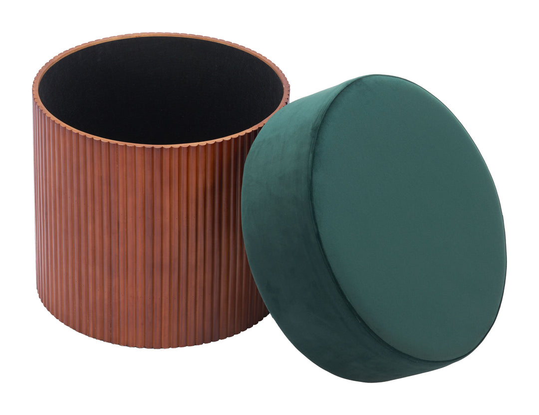 Zuo Boto Storage Ottoman Green