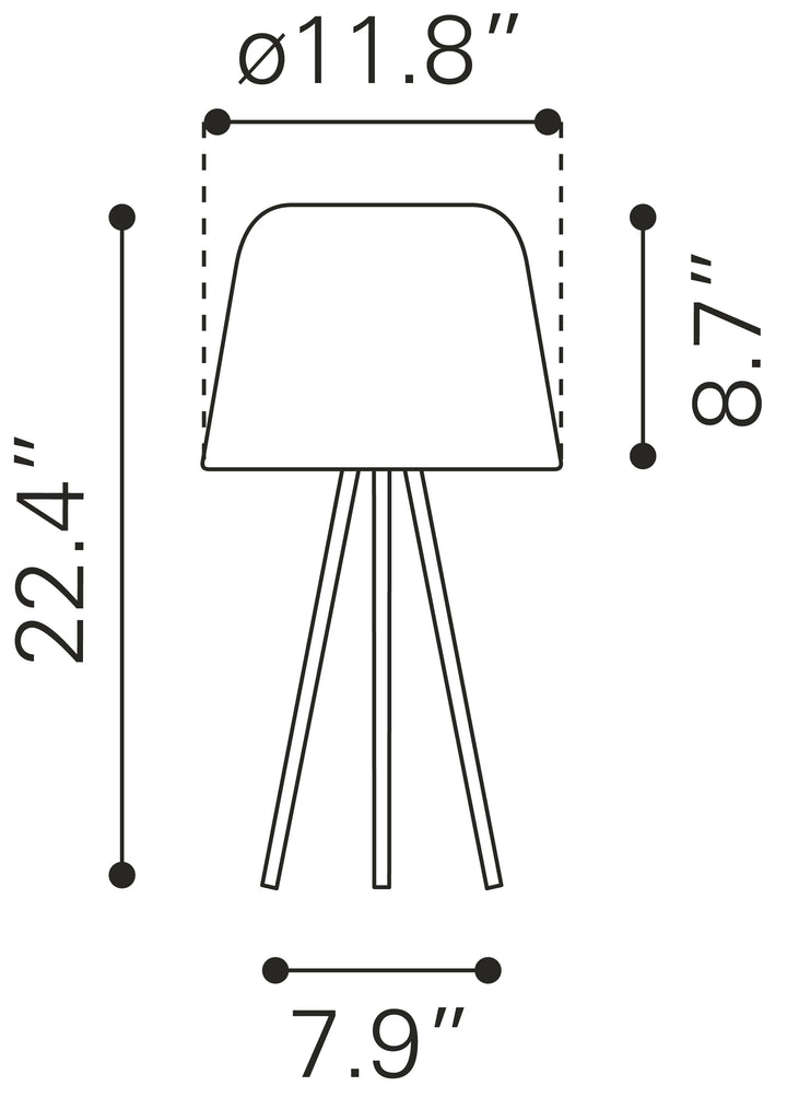 Zuo Mozzi Table Lamp Gray & Black