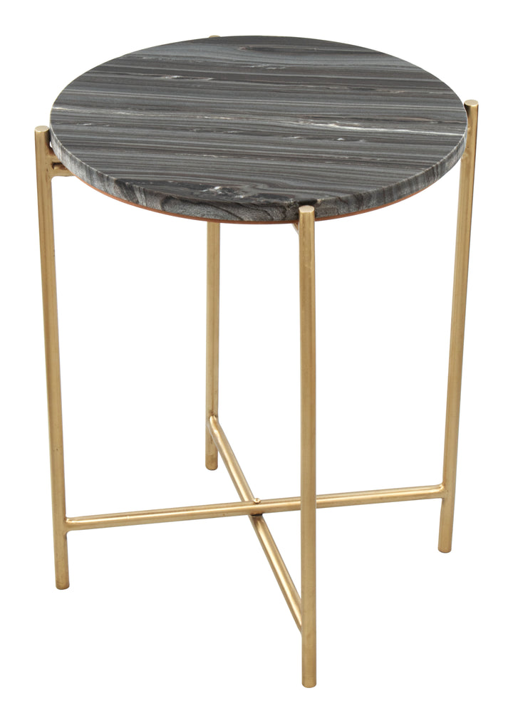 Zuo David Side Table Gray & Gold