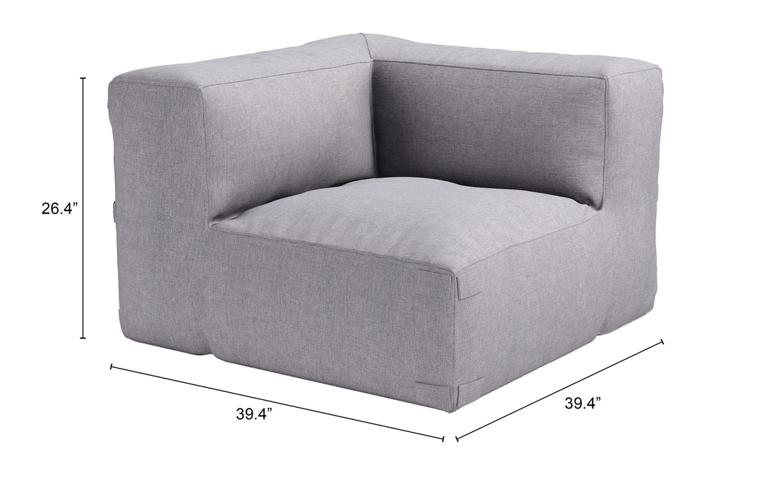 Zuo Luanda Corner Chair Gray