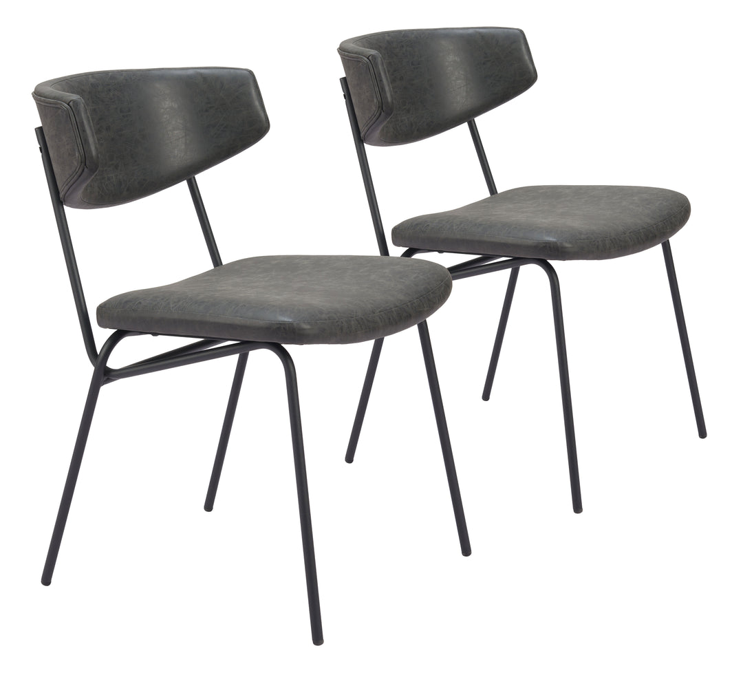 Zuo Charon Dining Chair (Set of 2) Vintage Black