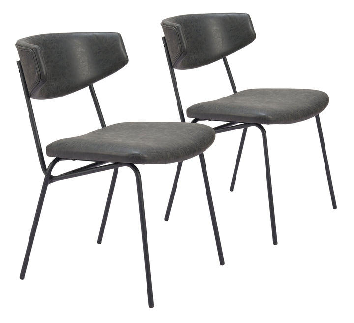 Zuo Charon Dining Chair (Set of 2) Vintage Black