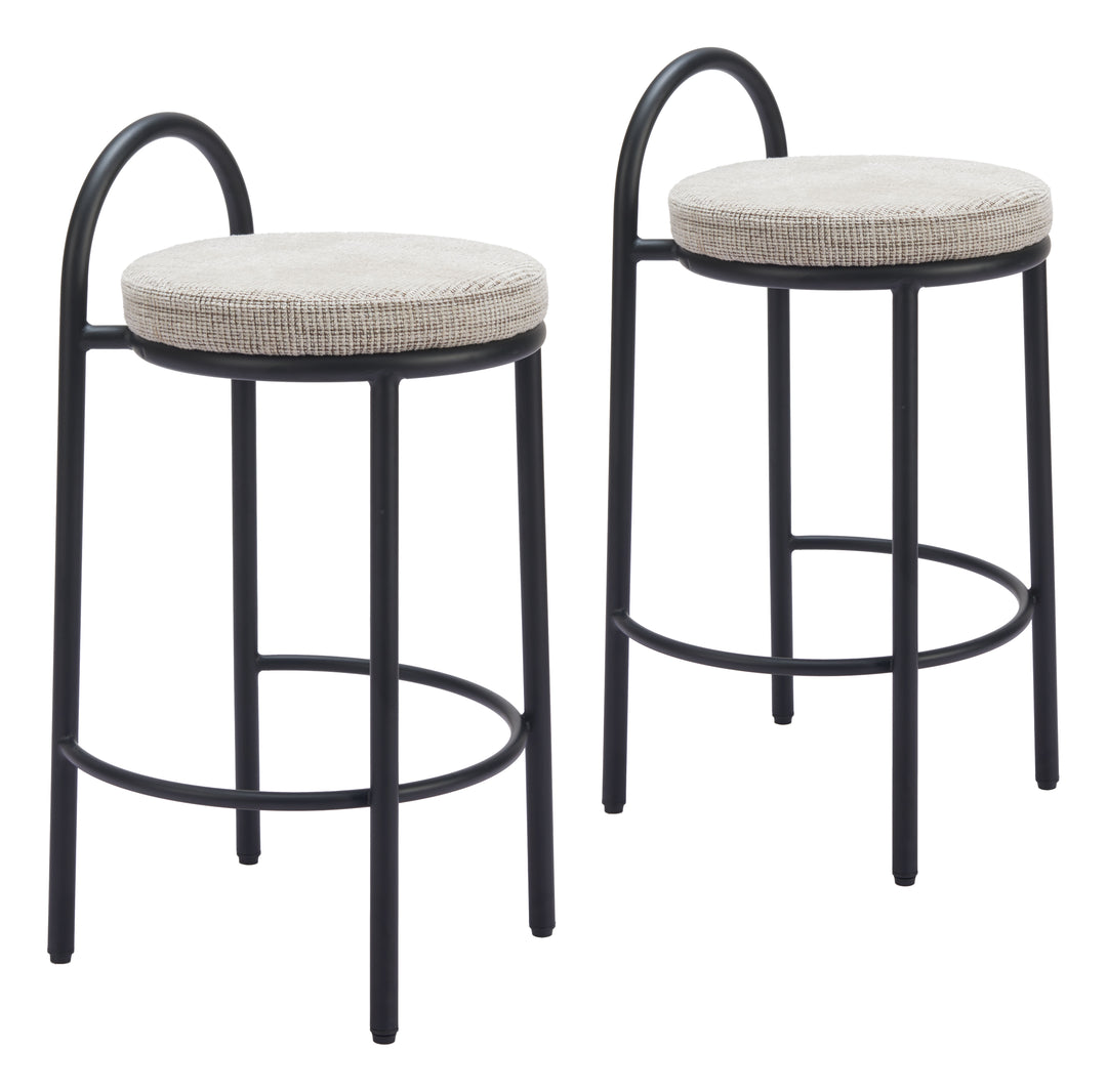 Zuo Sisal Counter Stool (Set of 2) Beige Tweed