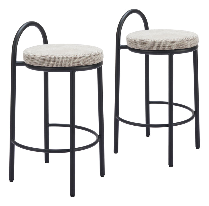 Zuo Sisal Counter Stool (Set of 2) Beige Tweed