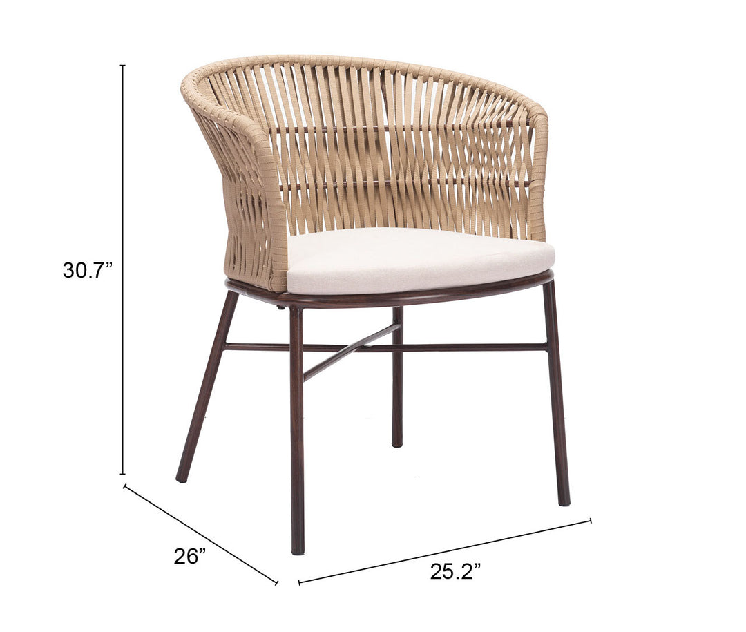 Zuo Freycinet Dining Chair (Set of 2) Natural