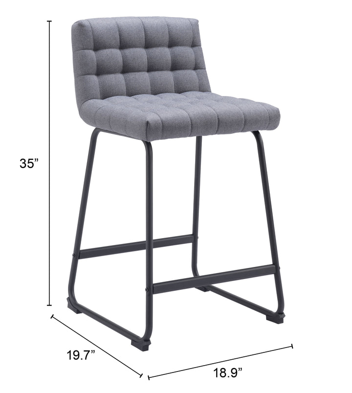 Zuo Pago Counter Stool (Set of 2) Gray