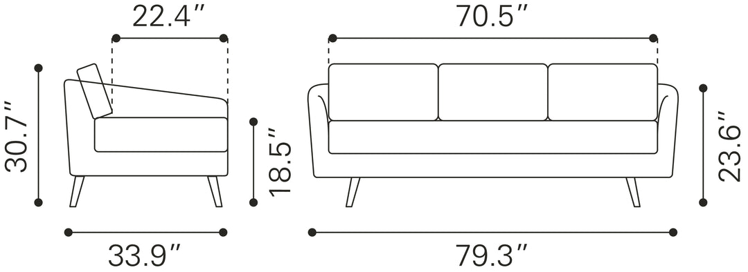 Zuo Divinity Sofa Gray