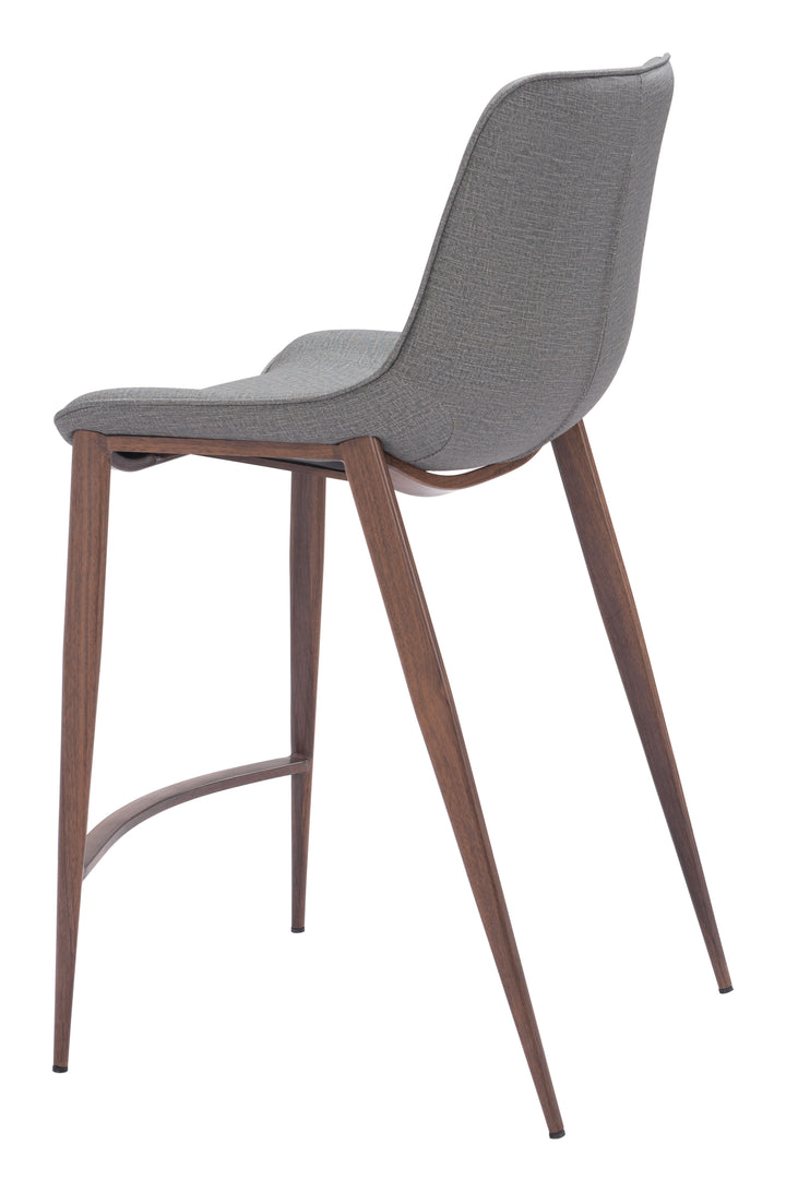 Zuo Magnus Counter Stool (Set of 2) Slate Gray & Walnut