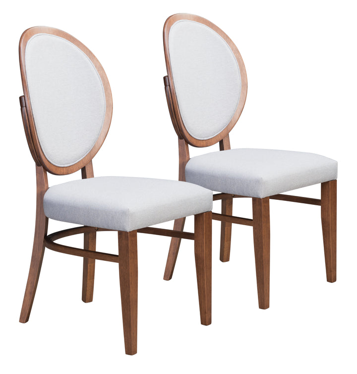 Zuo Regents Dining Chair (Set of 2) Walnut & Light Gray