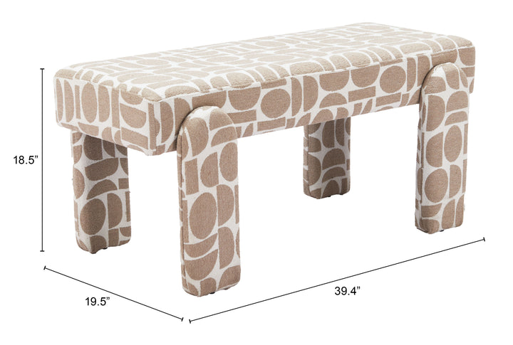 Zuo Blato Bench Gray