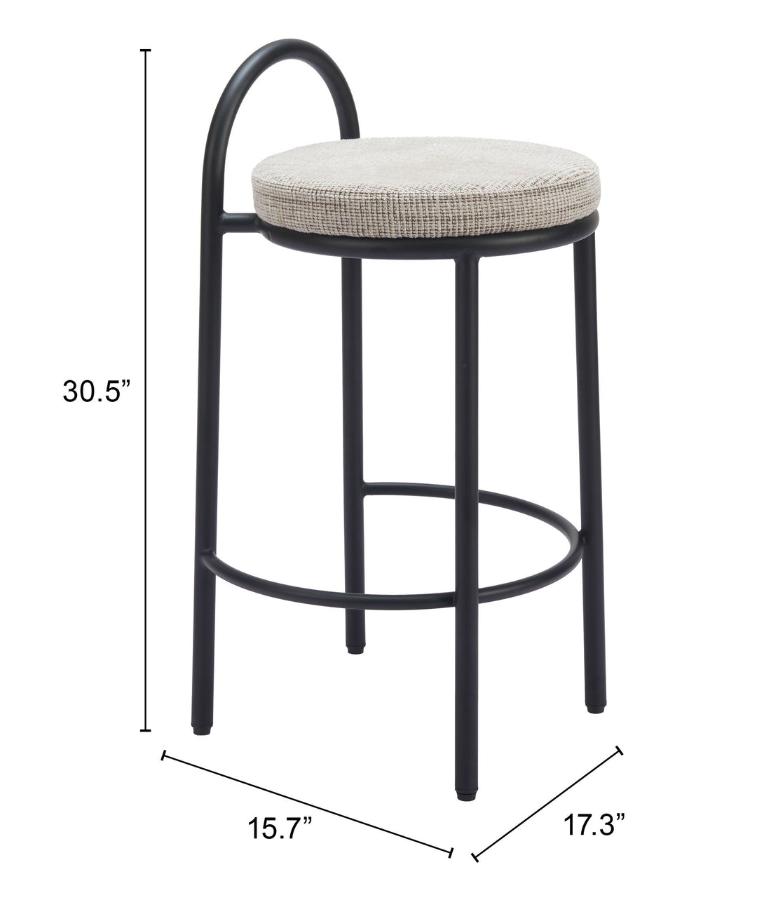 Zuo Sisal Counter Stool (Set of 2) Beige Tweed