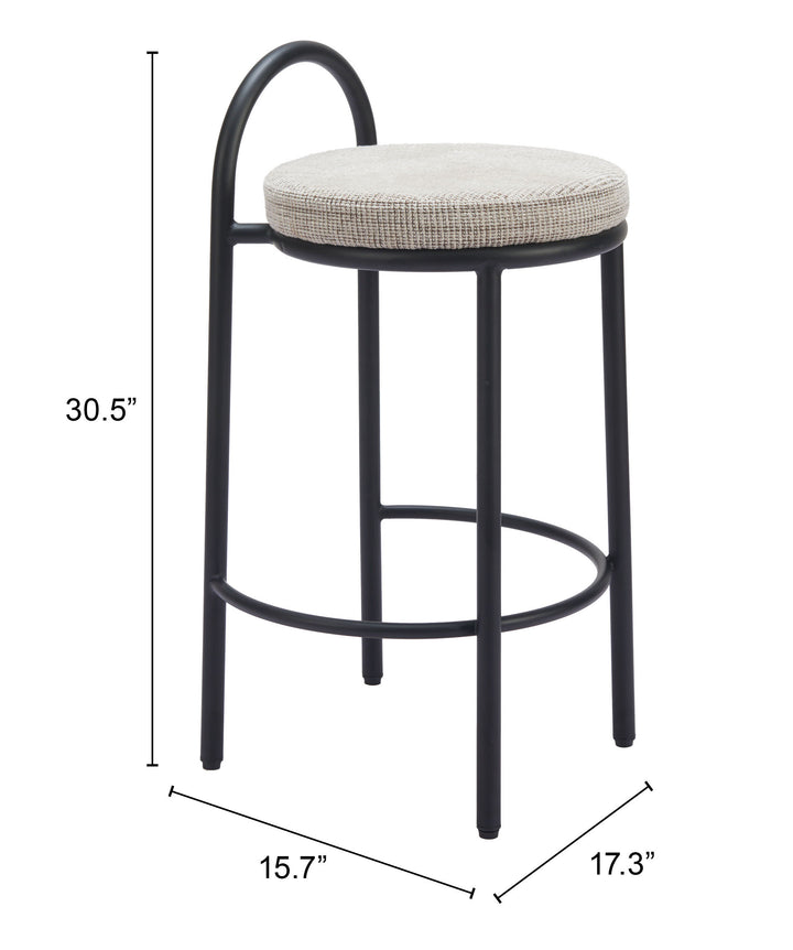 Zuo Sisal Counter Stool (Set of 2) Beige Tweed