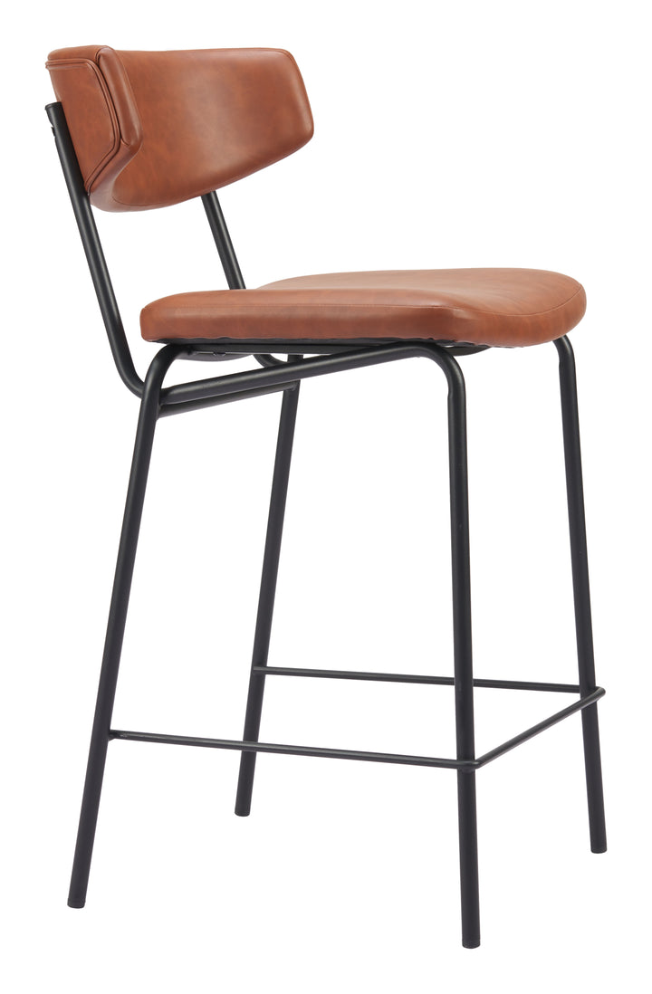 Zuo Charon Counter Stool (Set of 2) Vintage Brown