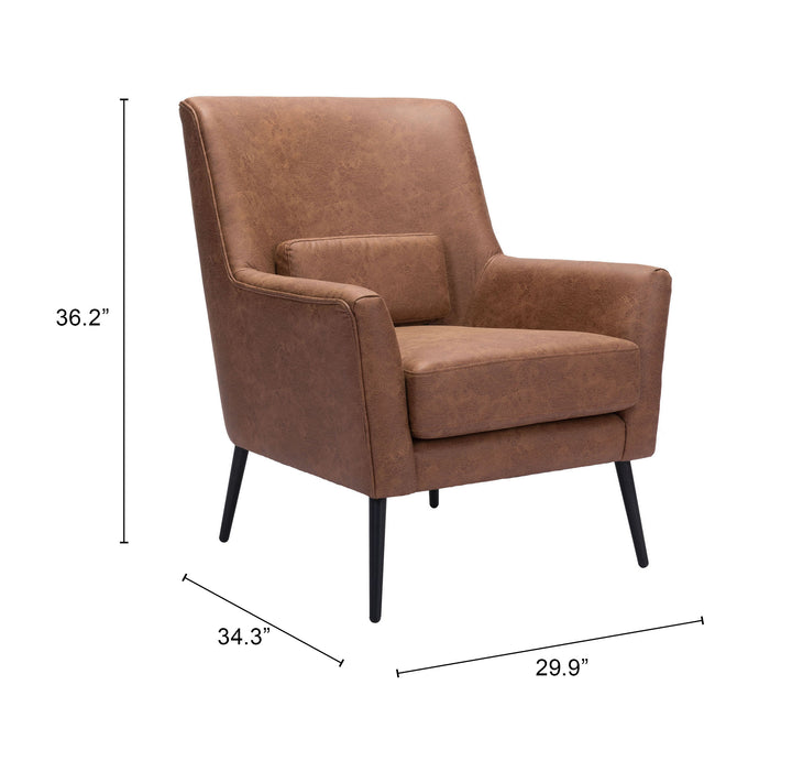 Zuo Ontario Accent Chair Vintage Brown