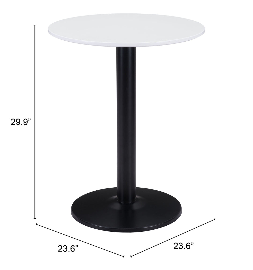 Zuo Alto Bistro Table White & Black