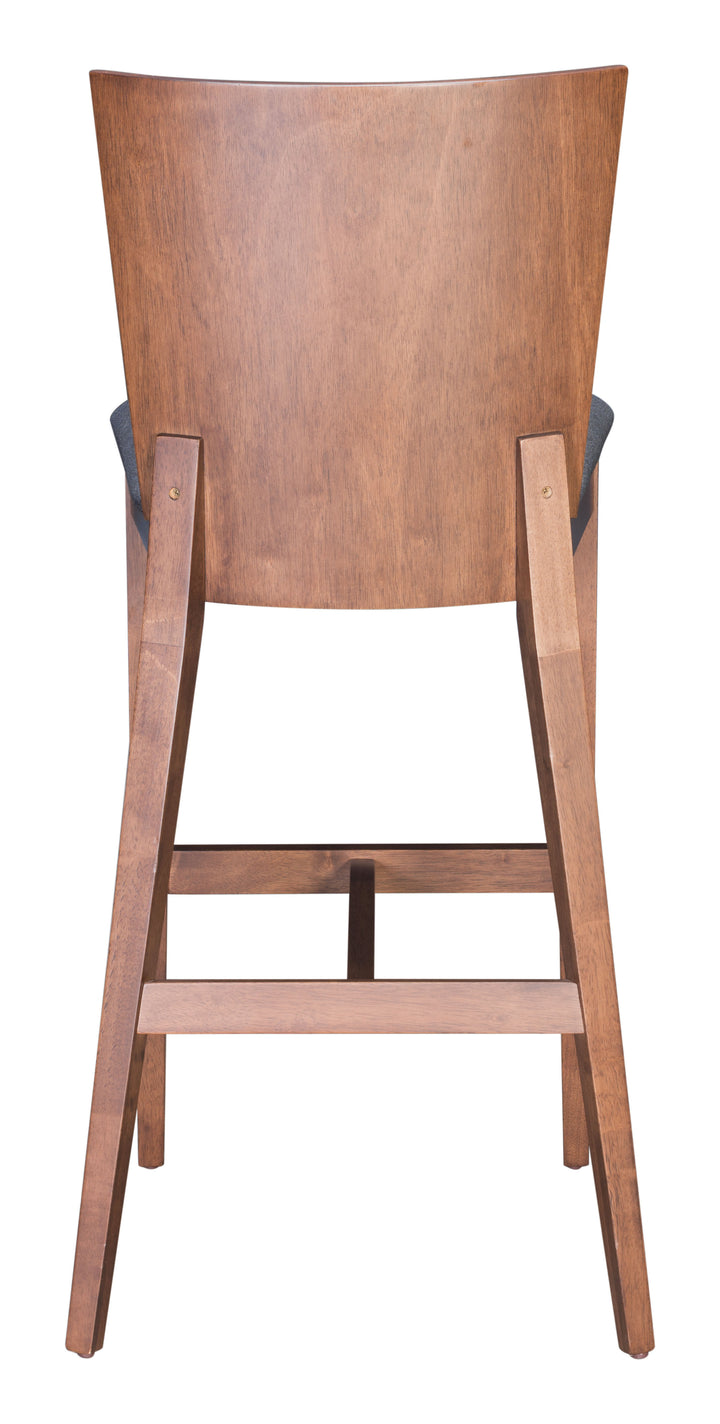 Zuo Ambrose Barstool (Set of 2) Walnut & Dark Gray