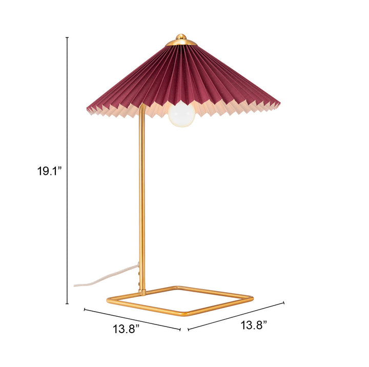 Zuo Charo Table Lamp Red & Gold