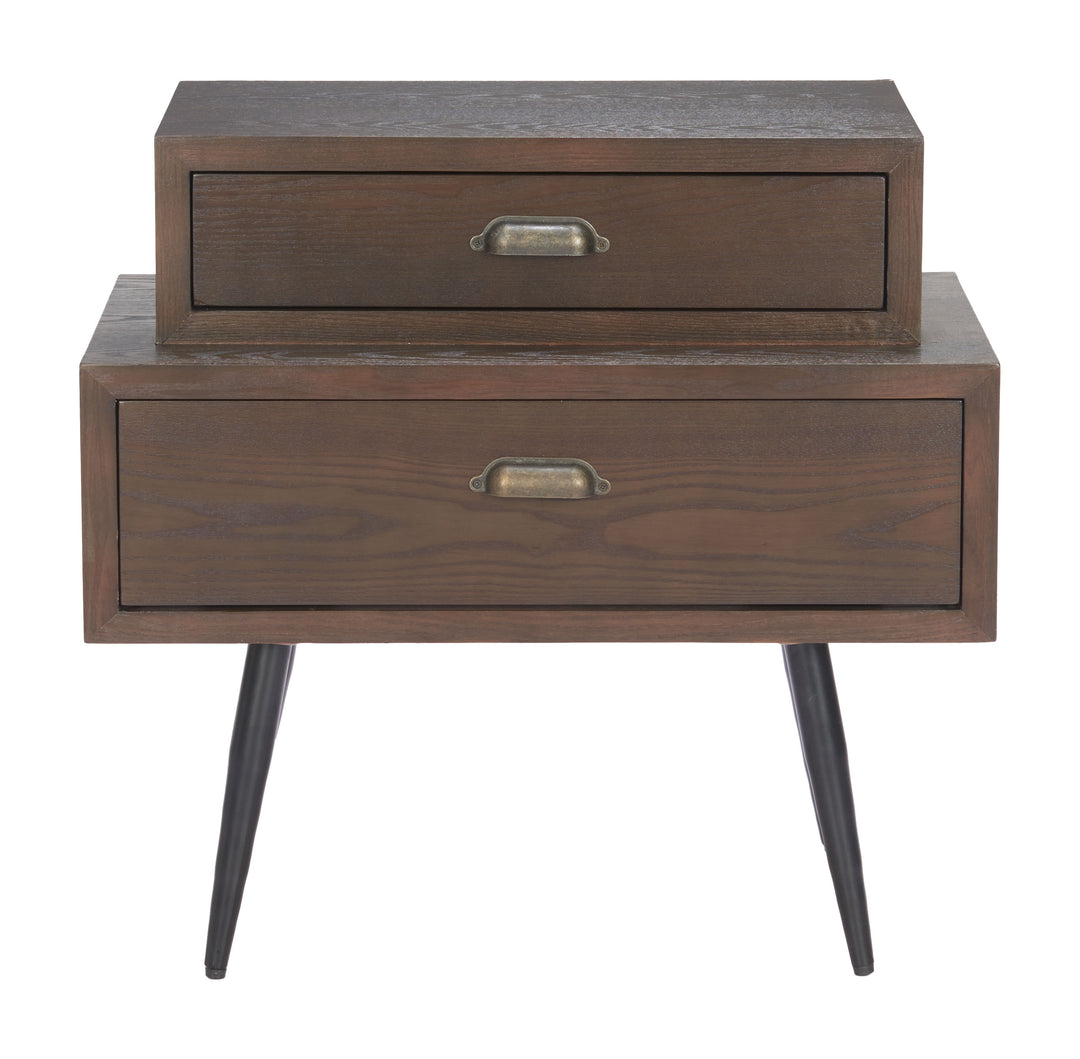 Zuo Mechy Side Table Brown