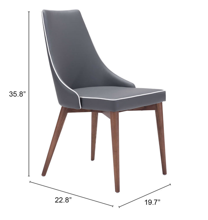 Zuo Moor Dining Chair (Set of 2) Dark Gray
