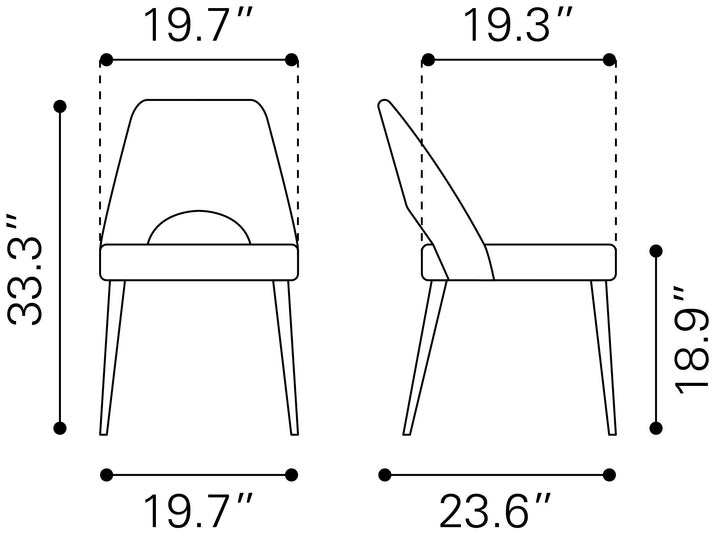 Zuo Leith Dining Chair (Set of 2) Black