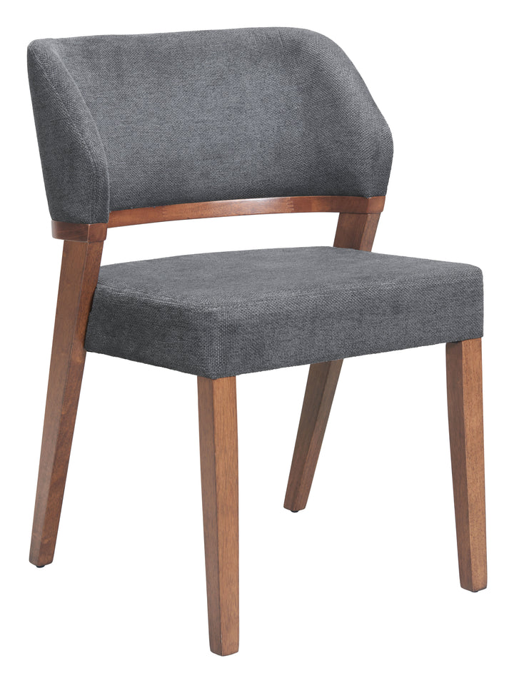 Zuo Sunobu Dining Chair (Set of 2) Azure Gray & Walnut