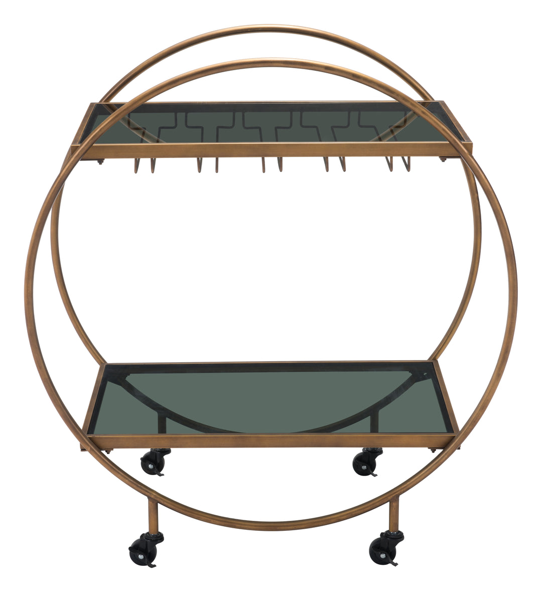 Zuo Arc Bar Cart Brass & Black