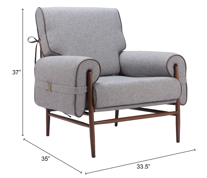 Zuo Klem Accent Chair Gray