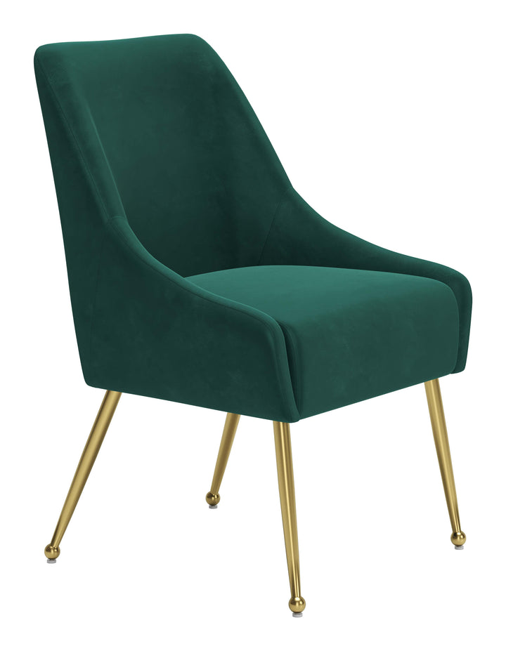 Zuo Maxine Dining Chair Green & Gold