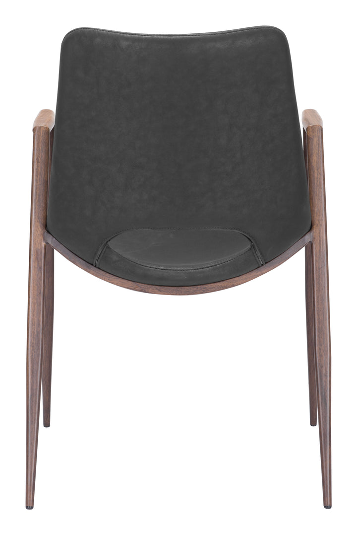 Zuo Desi Dining Chair (Set of 2) Black & Walnut