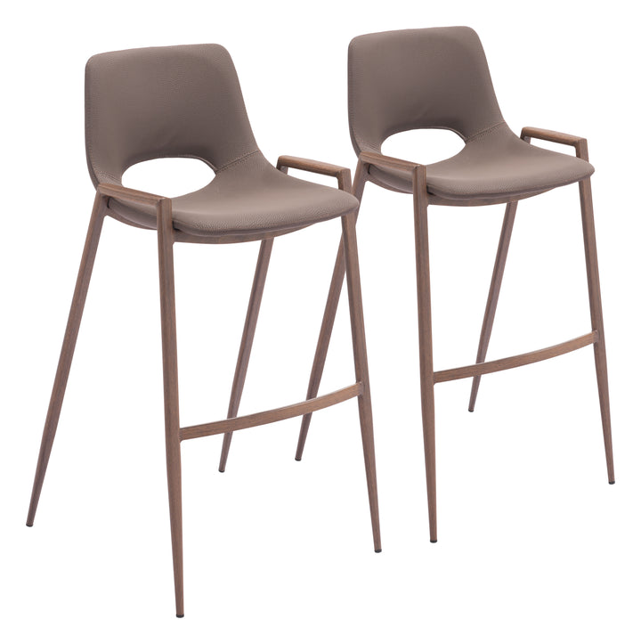 Zuo Desi Barstool (Set of 2) Brown & Walnut