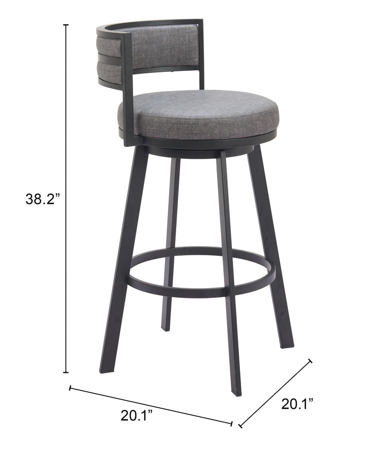 Zuo Gimsby Swivel Barstool Gray