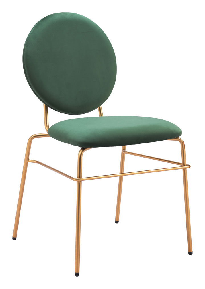 Zuo Odessa Dining Chair (Set of 2) Green & Gold