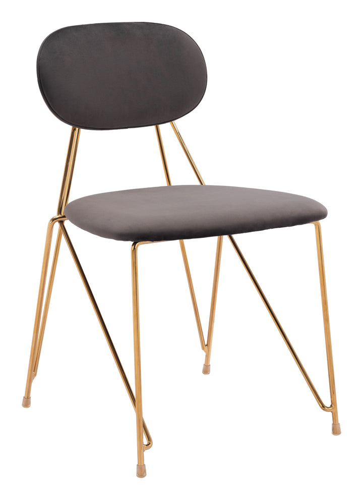 Zuo Georges Dining Chair (Set of 2) Gray & Gold