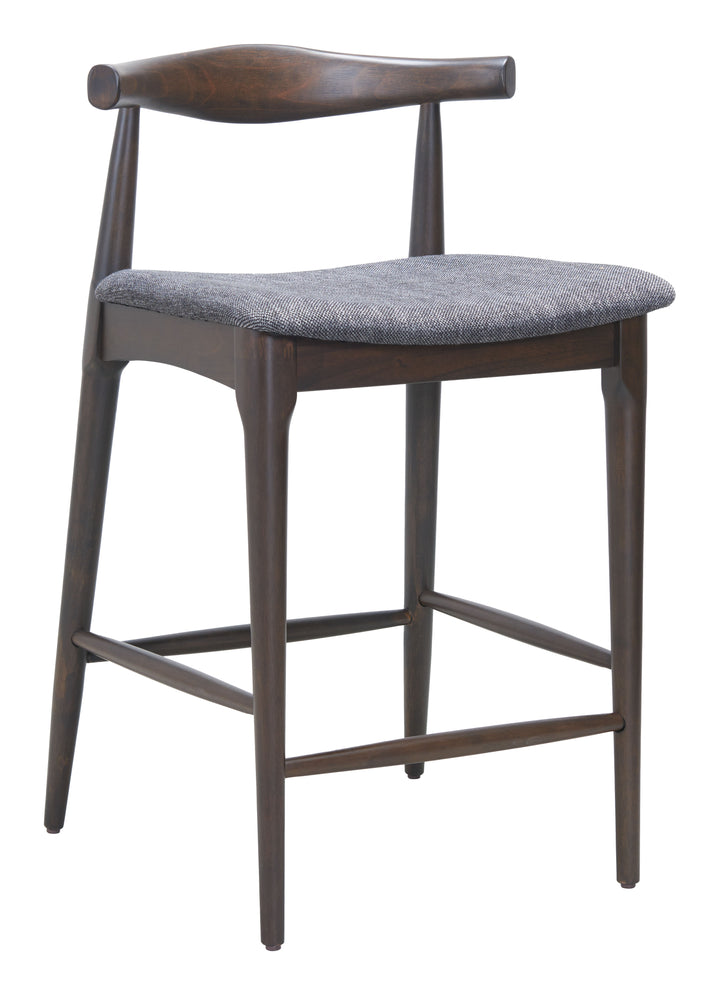 Zuo Tuzka Counter Stool (Set of 2) Gray & Espresso