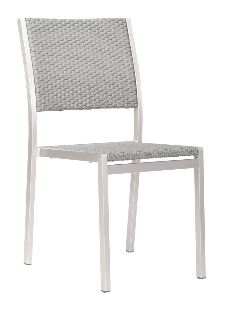 Zuo Metropolitan Armless Dining Chair (Set of 2) Gray & Silver
