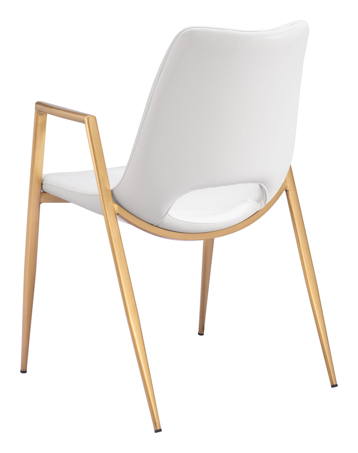 Zuo Desi Dining Chair (Set of 2) White & Gold