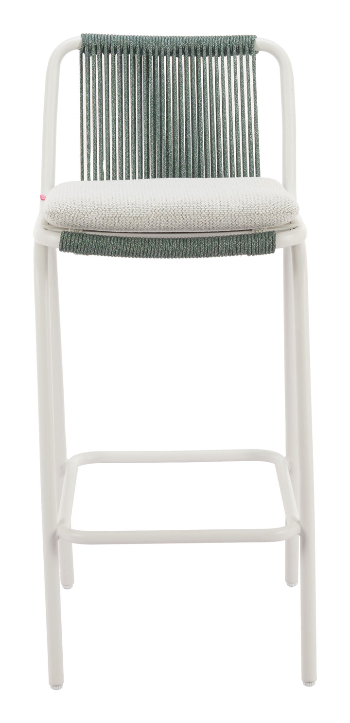 Zuo Luft Barstool (Set of 2) White & Green