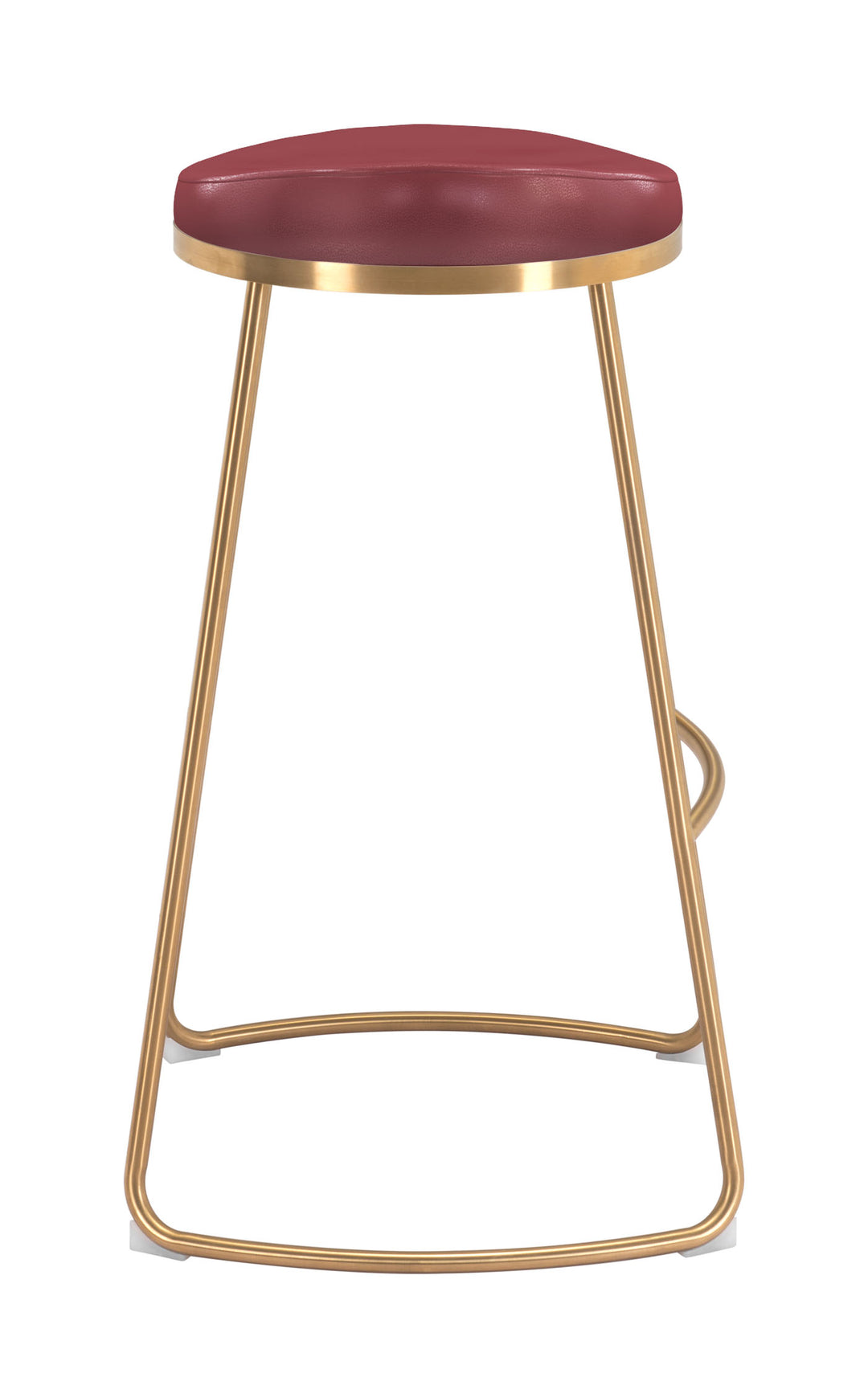 Zuo Bree Barstool (Set of 2) Burgundy & Gold