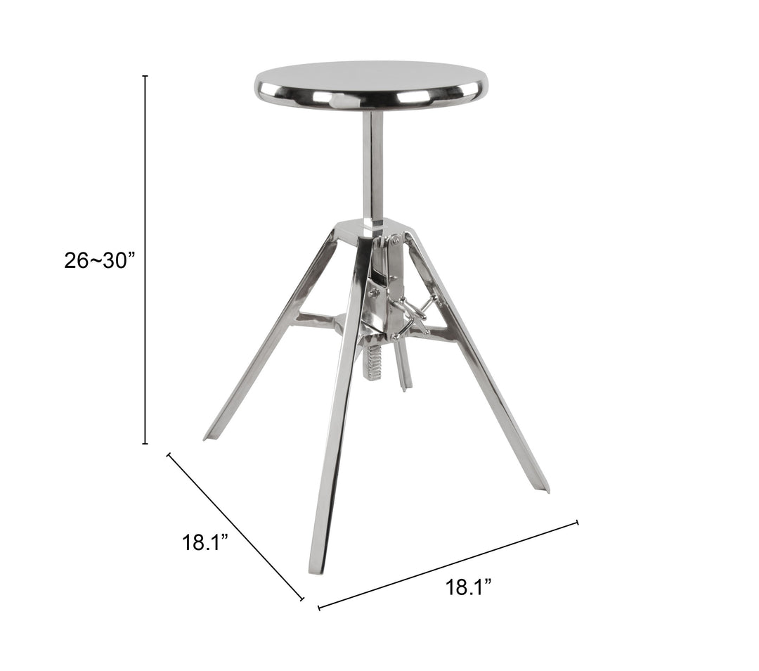 Zuo Mercy Counter Stool Silver