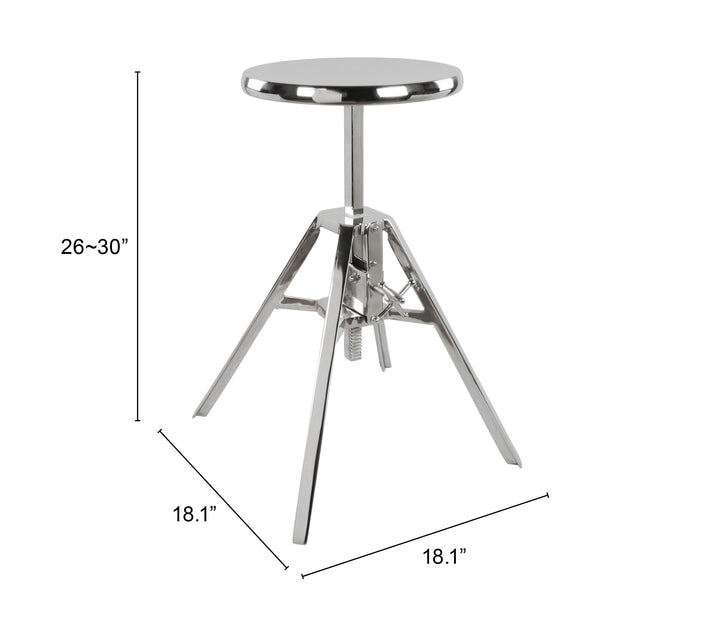 Zuo Mercy Counter Stool Silver
