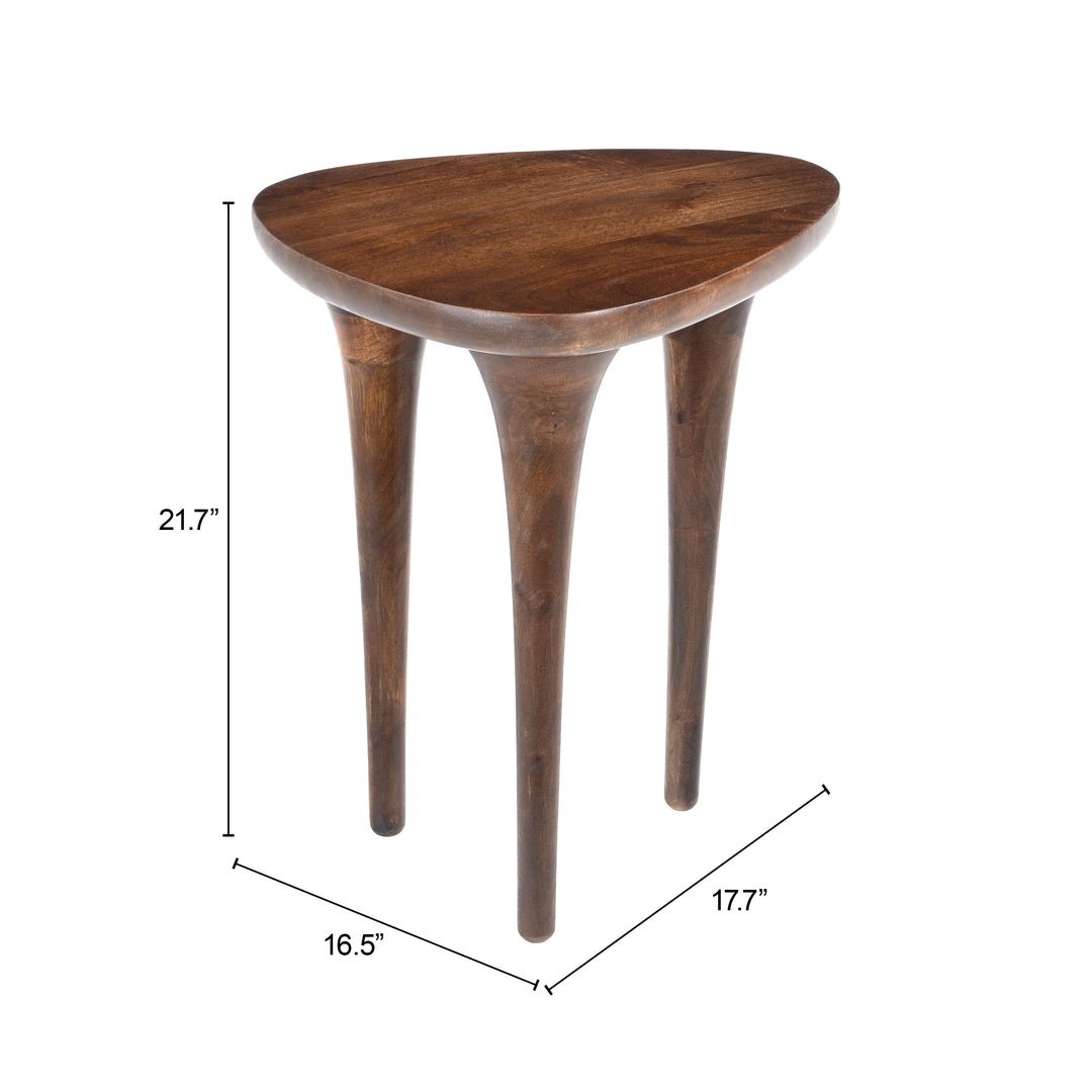 Zuo Spiker Side Table Walnut