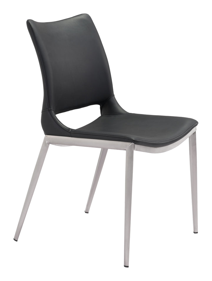 Zuo Ace Dining Chair (Set of 2) Black & Silver