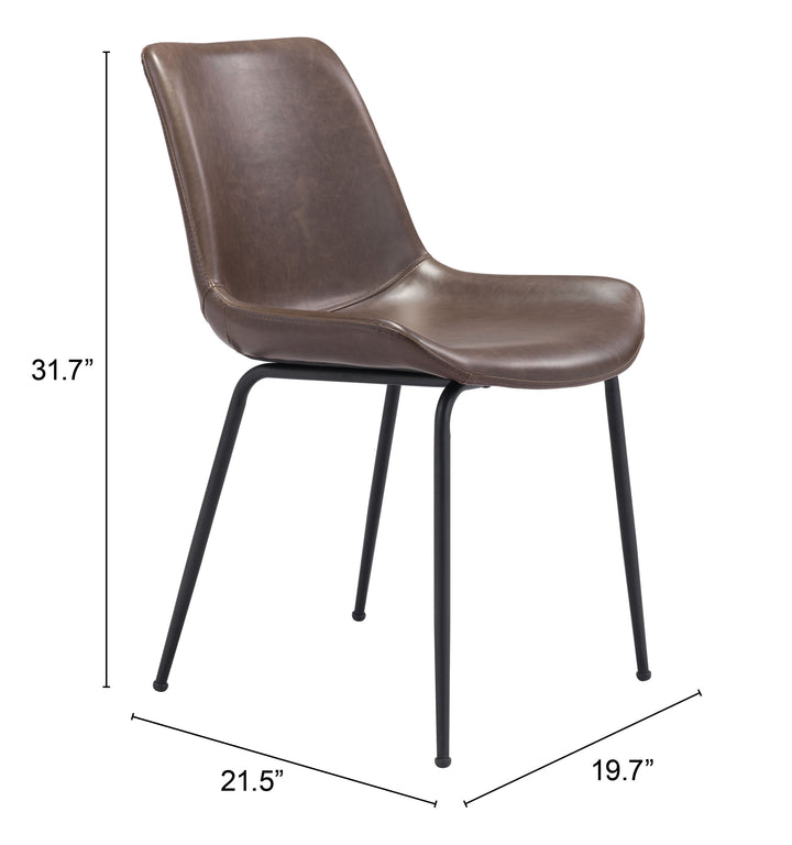 Zuo Byron Dining Chair (Set of 2) Brown