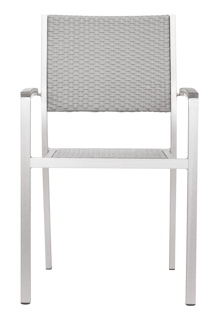 Zuo Metropolitan Dining Armchair (Set of 2) Gray & Silver