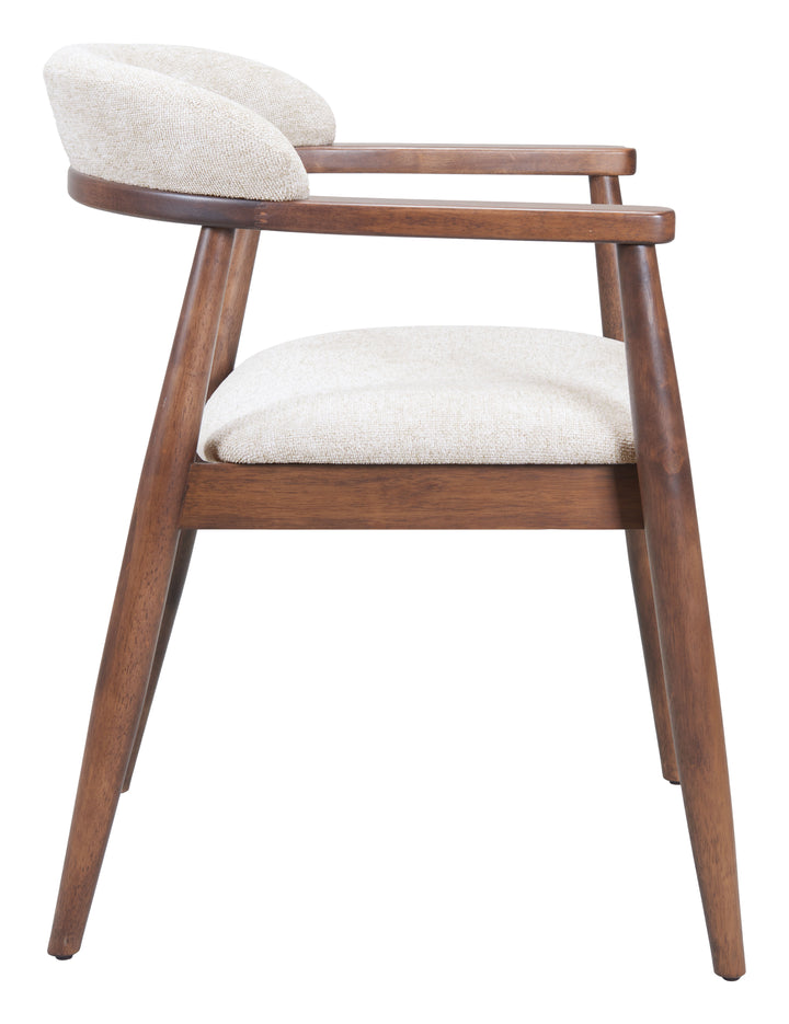 Zuo Goka Dining Chair Beige & Walnut