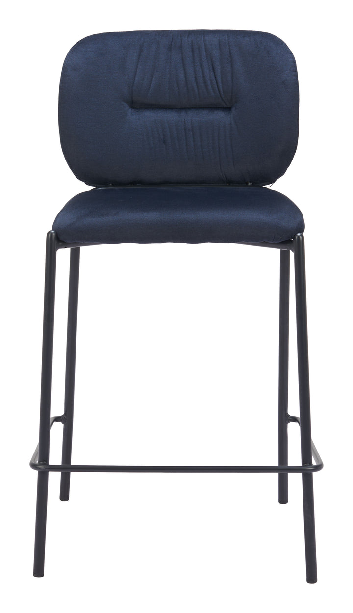 Zuo Plat Counter Stool (Set of 2) Blue