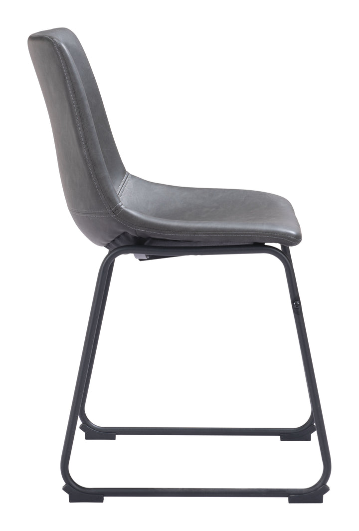 Zuo Smart Dining Chair (Set of 2) Charcoal